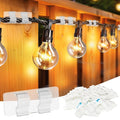 Dazzle Bright Hooks for Outdoor String Lights Clips, 60Pcs Heavy Duty Cable Clips Waterproof Adhesive Strips for Hanging Christmas Light, Outside UV-Resistant Clear Sticky Cord Holders Rope Organizer