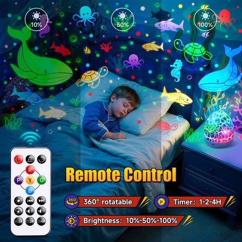 PIKOY Spider Boys Toys Age 4-6, 6 Films(Spider/Paw Dog/Construction Toy)+31 Colors Spider Night Light,15 Sounds 3 Year Old Boy Gift, Remote+Timer+Brightness 4 Year Old Boy Birthday Gift