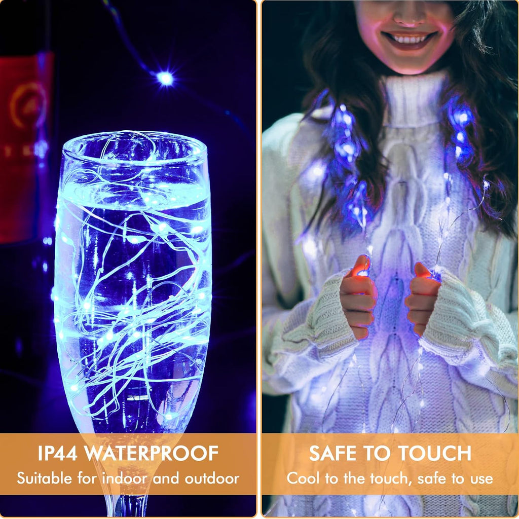 Skiennix 12 Pack Fairy Lights - Battery Operated 7FT 20LED Waterproof Silver Wire for Indoor/Outdoor Decor