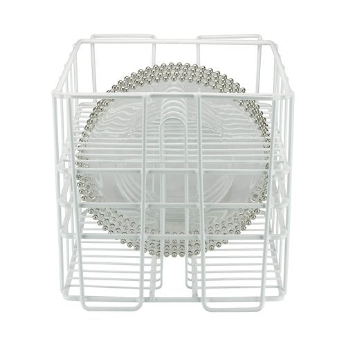 10 Strawberry Street 12-Compartment Charger Plate Rack, Holds 12"-13" Glass Charger Plates, White