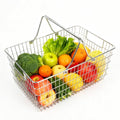 Wire Harvest Basket, Kitchen Organizers and Storage with Foldable Handle - 15.0"x9.8"x6.9" Portable Stainless Steel Picnic Baskets for Gathering Vegetables,Fruits,Kitchen,Garden,Picnic&Shopping (1, L)