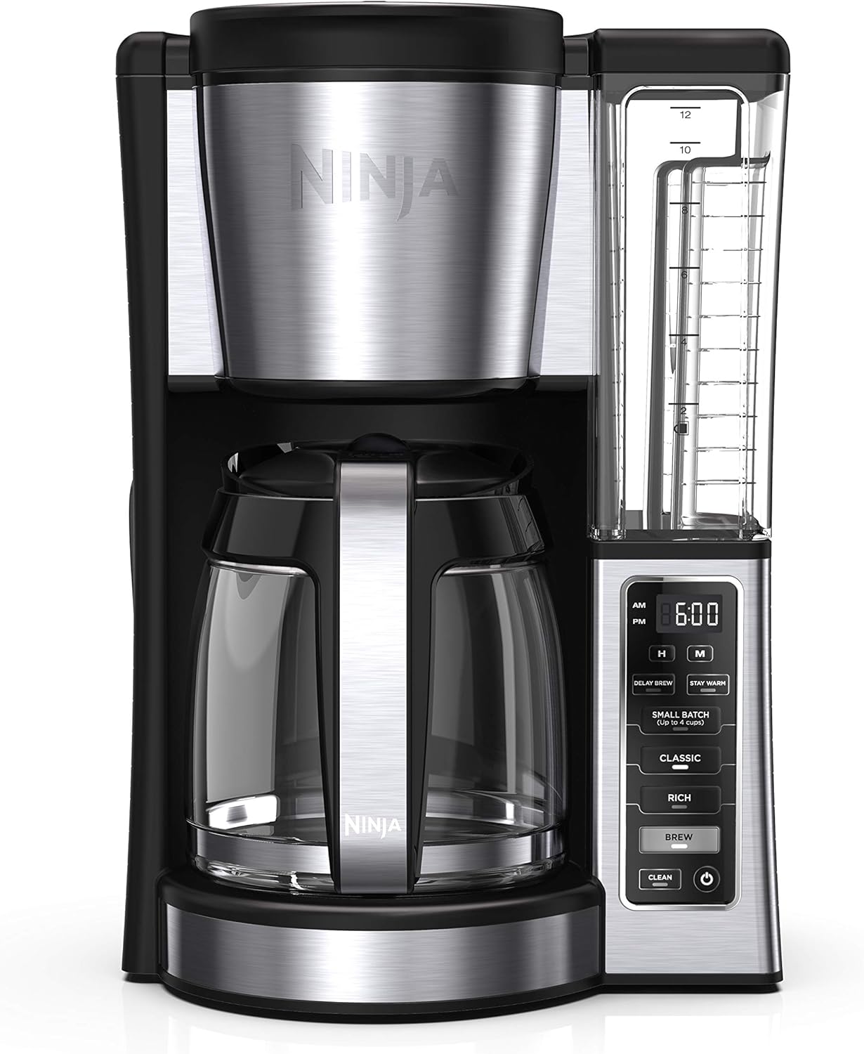 Ninja 12-Cup Programmable Coffee Maker - Refurbished Brewer with 60 oz Capacity, Black/Stainless Steel