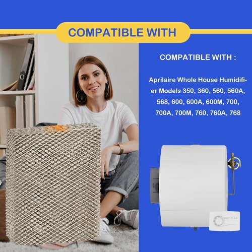 Roninby 35 Water Panel Humidifier Filter Replacement Comapatible with Whole-House Humidifier Models 350, 360, 560, 560A, 568, 600, 600A, 600M, 700, 700A, 700M, 760, 760A, 768 (Pack of 4)