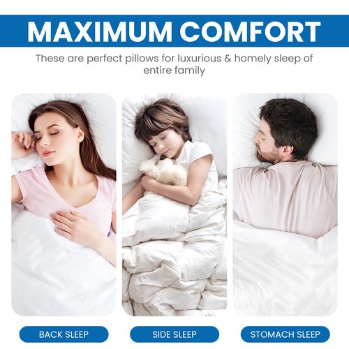 Utopia Bedding Bed Pillows for Sleeping (White), Queen Size, Set of 2, Hotel Pillow, Cooling Pillows for Side, Back or Stomach Sleepers