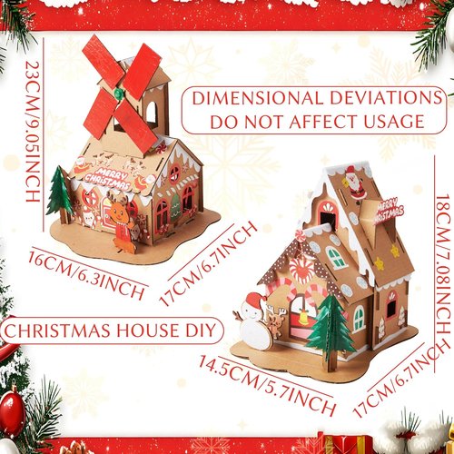 JeVenis Gingerbread House Craft Kit - DIY 3D Build & Paint for Christmas Decor | Fun Arts & Crafts Activity
