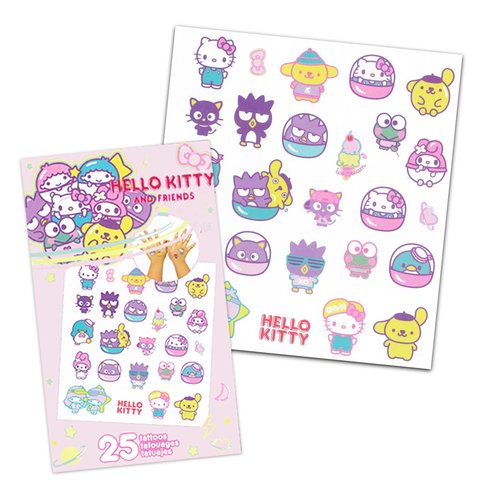 Sanrio Lunch Bag Set - Bundle of Sequined Hello Kitty Lunch Box with My Melody, Kuromi, Cinnamoroll and Tattoos, Bottle, More School Supplies for Kids