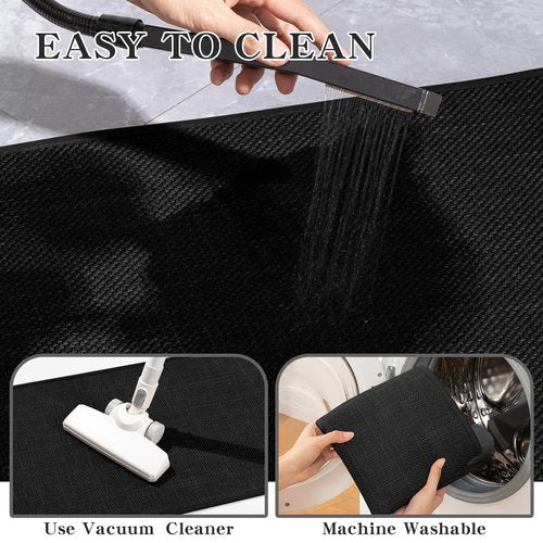 chakme Bathroom Rugs Mat 24x17, Ultra Thin Non Slip Bath Mat Small Quick Dry Absorbent Bath Mat for Bathroom Floor, (Black, 24"x17")