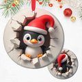 Penguin Ornament - 2D Christmas Penguin Decorations | Cute Holiday Tree Ornaments for Couples & Animal Lovers