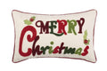 Safavieh Home Jingles Green and Red and Beige Merry Christmas 12 x 20-inch Decorative Pillow