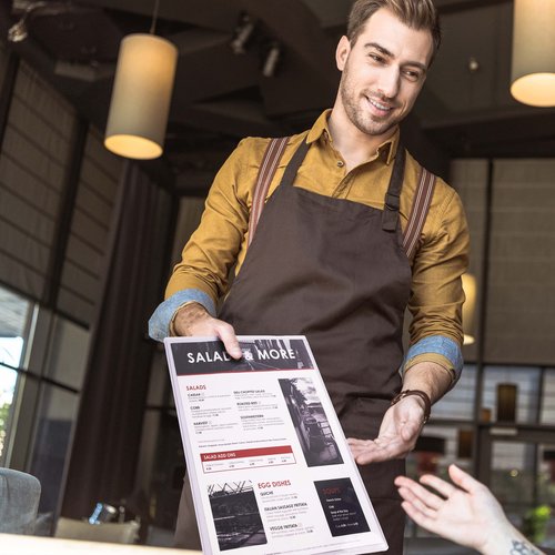 Risch Double-Sided All Clear Vinyl Menu Cover, Two-Sided 2 View Plastic Menu Holder, Slip in Top-Loading Cover, Wipeable, Reusable, 11” x 17”, Pack of 24