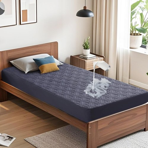 BEDLORE Waterproof Mattress Protector - Twin XL Size with Deep Pocket for 6"-15" Depth - Soft Navy Blue Cover