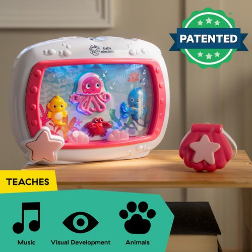 Baby Einstein Sea Dreams Soother Musical Crib Toy and Sound Machine, Pink, Newborn and up