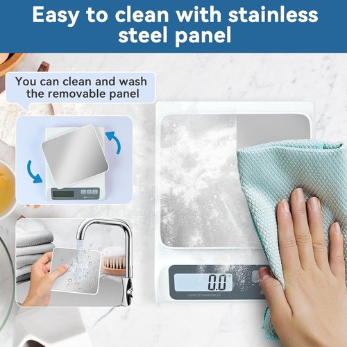 CYBERGIANT Precision Digital Food Scale - 13lb Capacity | Stainless Steel Platform & LCD Display for Meal Prep