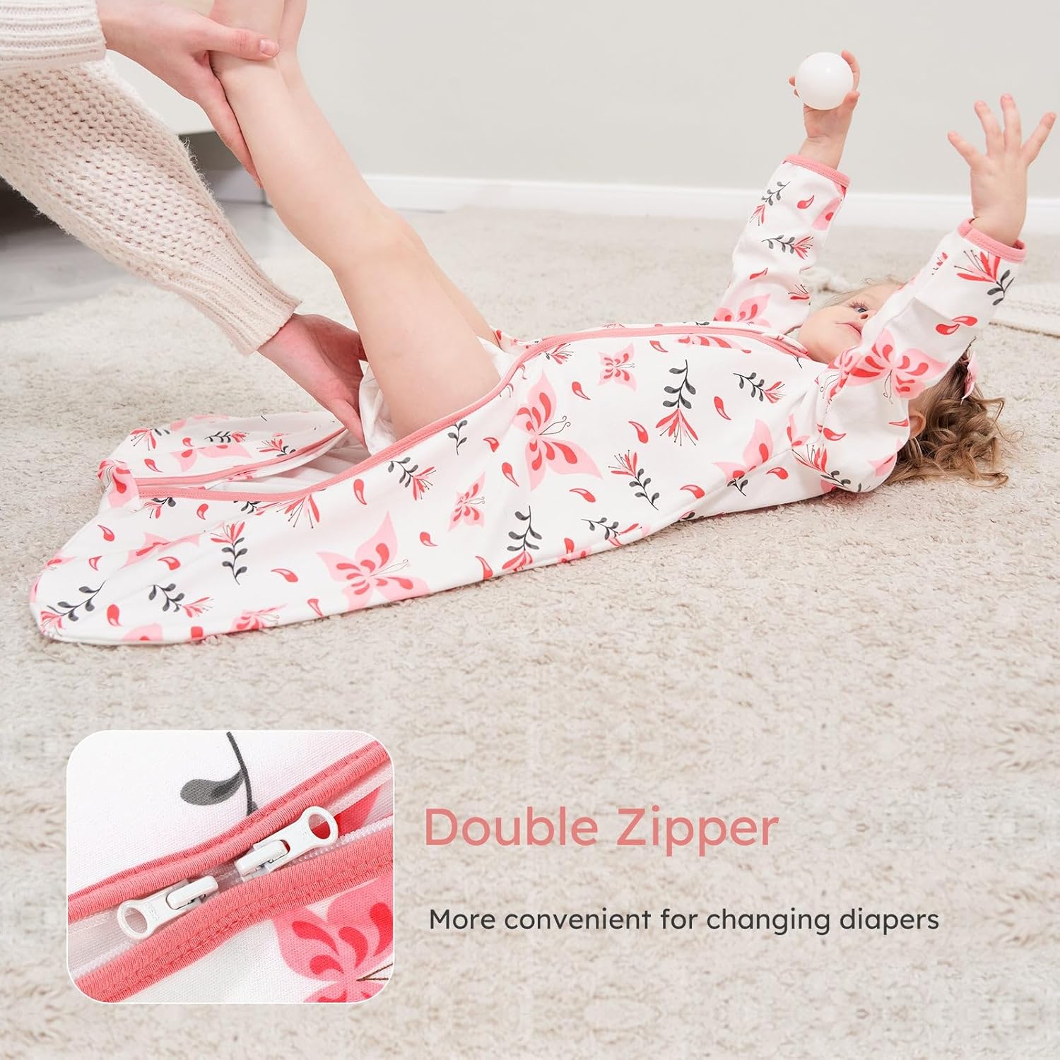 Yoofoss Baby Sleep Sack - 100% Cotton Long Sleeve Wearable Blanket for Infants 6-12 Months | 2-Way Zipper, Lightweight
