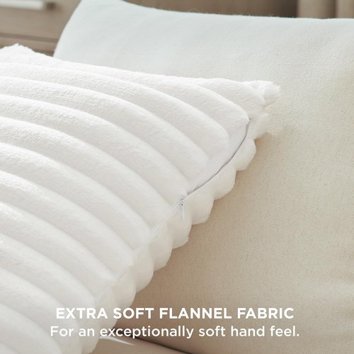 Bedsure Decorative Throw Pillow Covers - Double-Sided Striped Design, Soft Fluffy 18x18, Set of 2 for Home Decor