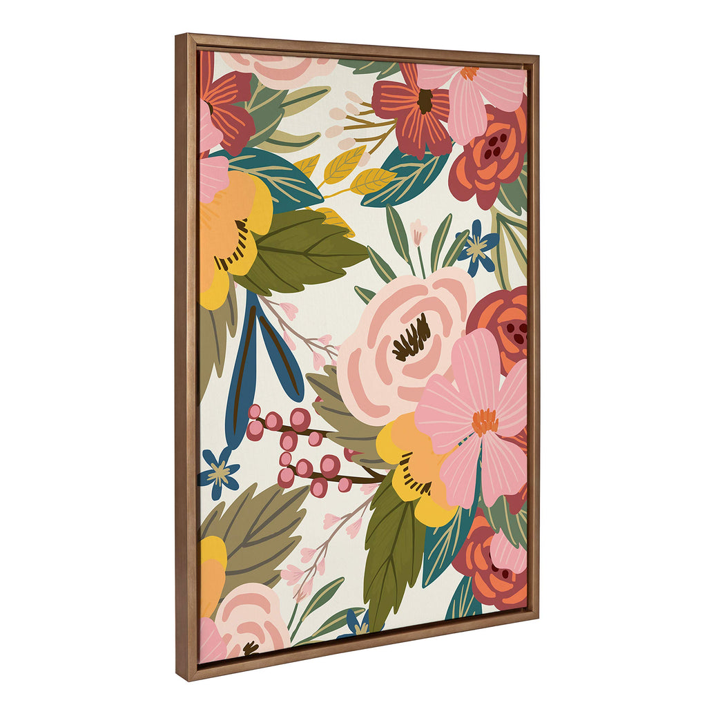 Kate and Laurel Sylvie Softly Framed Canvas Wall Art by Mia Charro, 23x33 Gold