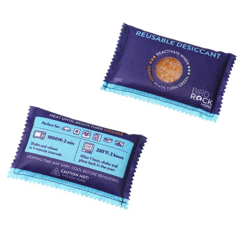 BIRDROCK HOME Reusable Desiccant Pack 100g (10-Pack) – Silica Gel Moisture Absorber & Humidity Control Packs for Electronics, Camera Bags, Gun Safes, Luggage & Storage