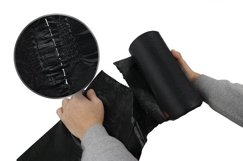 Begale 3 Gallon Drawstring Trash Bags, Black, 110 Counts/ 3 Rolls