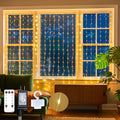 suddus Tangle-Free Curtain Lights,200 LED 6.5x6.5ft Hanging Lights with Hooks, Curtain Lights for Bedroom,Christmas, Dorm, Wall, Backdrop, Window, Wedding, Party, Birthday Decor, Warm White