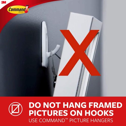 Command Bath Large Towel Hook Value Pack, Total 6 Large Wall Hooks with 6 Water Resistant Strips, 2-Pack of 3 Hooks, Organize Damage-Free