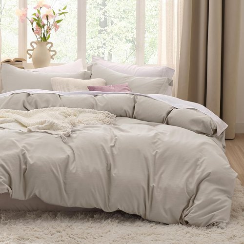 Bedsure Duvet Cover Set - Full Size 3-Piece Extra Soft Cotton-Like Bedding | 80x90 Inches with Zipper Closure