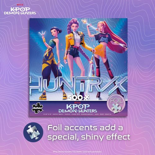 Buffalo Games – Kpop Demon Hunters Jigsaw Puzzle | 500 Piece Foil-Finish, Colorful Artwork for Adults