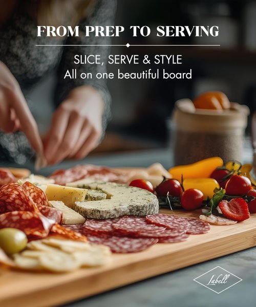 Labell Large Maple Cutting Board with Angled Finish, 16x20x0.75in