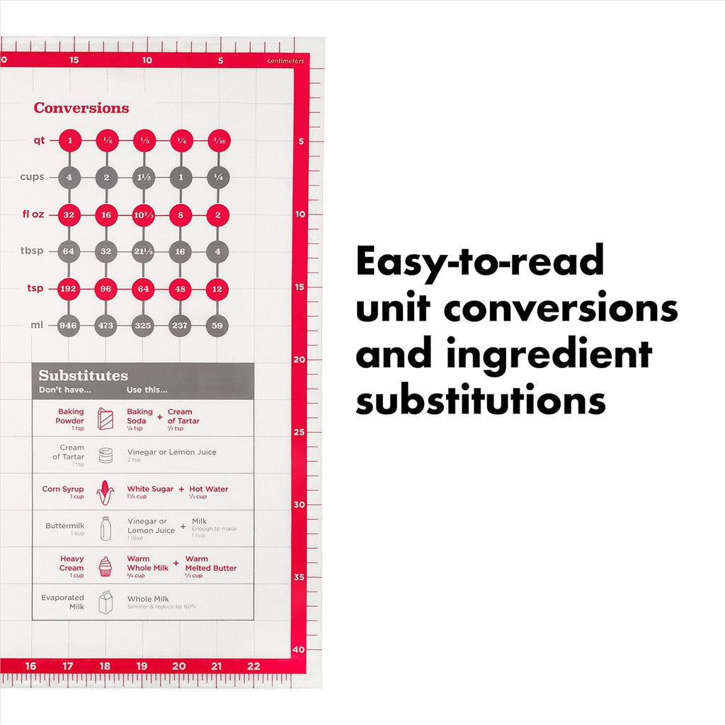 OXO Good Grips Silicone Pastry Mat - Non-Slip Design with Built-In Measurements for Precision Baking