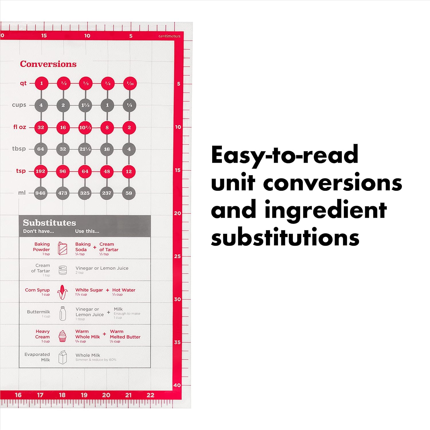 OXO Good Grips Silicone Pastry Mat - Non-Slip Design with Built-In Measurements for Precision Baking