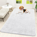 OLANLY Dog Door Mat - Absorbent Non-Slip Chenille Mat for Muddy Paws | 59x35 Inches, Quick Dry, White