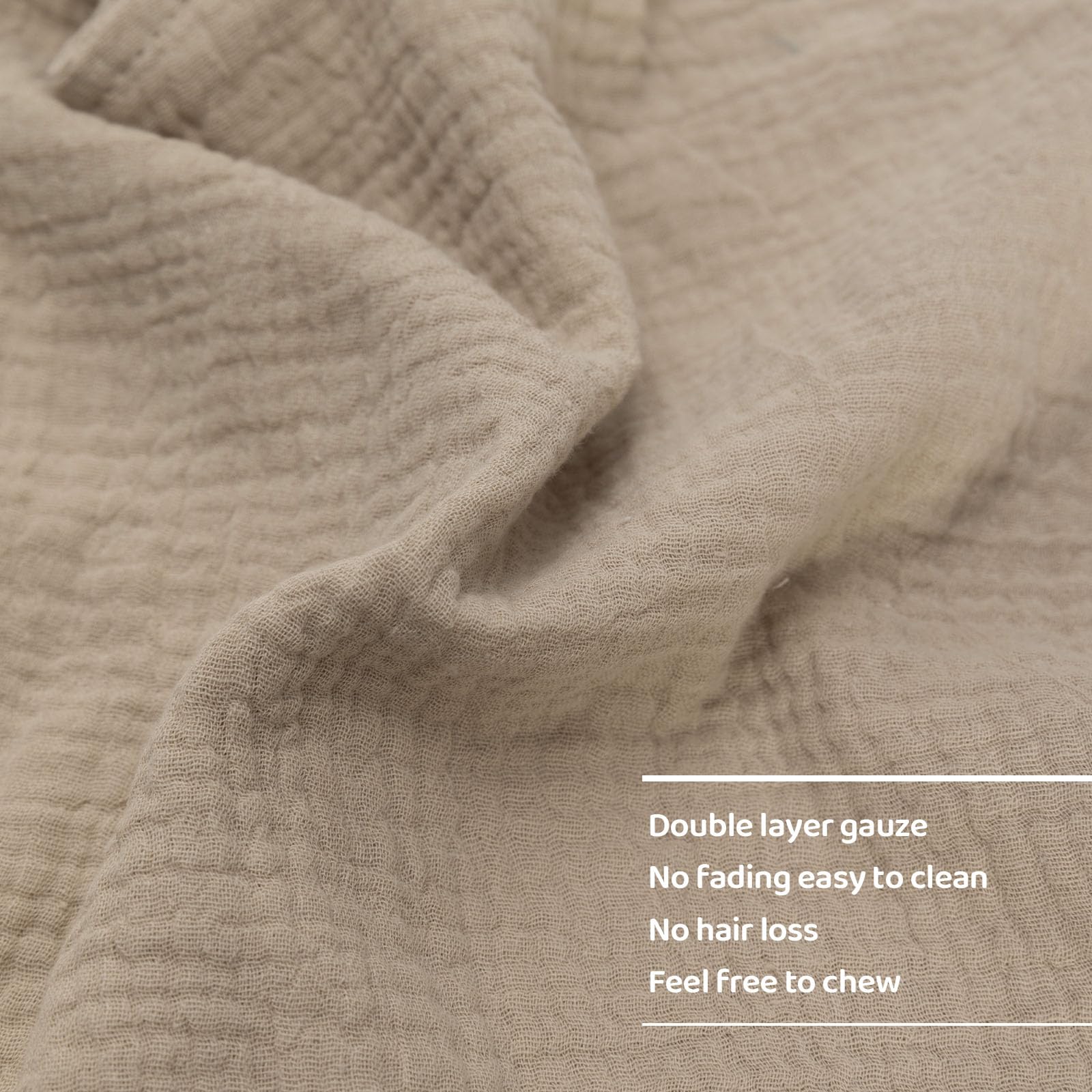 Organic Cotton Muslin Bunny Lovey Blanket, Soft & Breathable Security Blanket for Newborns, Unique Baby Gifts for Boys and Girls, 2 Pcs Set (Pink&Khaki)