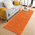 OLANLY Runner Rugs - Soft, Machine Washable Shaggy Design for Hallway & Bedroom | Orange 2x5 ft