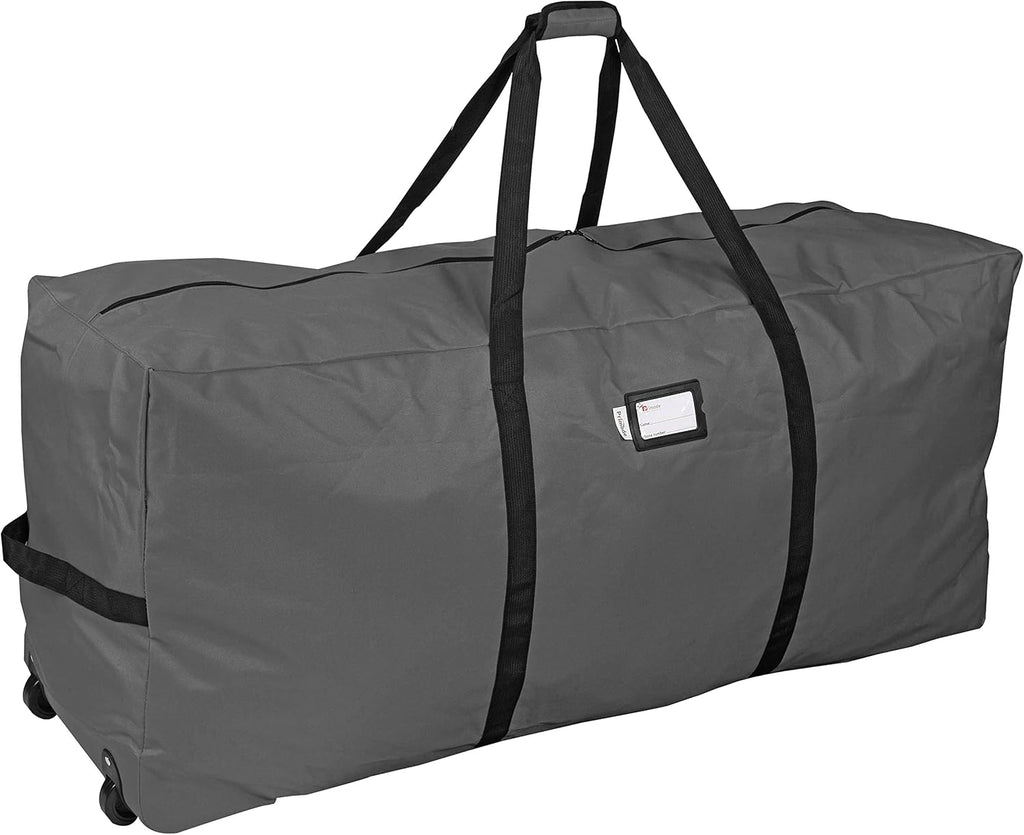 Primode Rolling Tree Storage Bag - Heavy Duty Container with Wheels | Fits Up to 7.5 Ft Disassembled Tree - Gray, 22" H x 16" W x 50" L