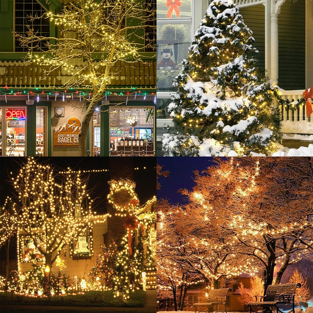 WATERGLIDE 1000 LED Christmas String Lights - 328 FT Waterproof Fairy Lights with Remote & 8 Modes | Warm White Decor for Outdoor Holiday Parties