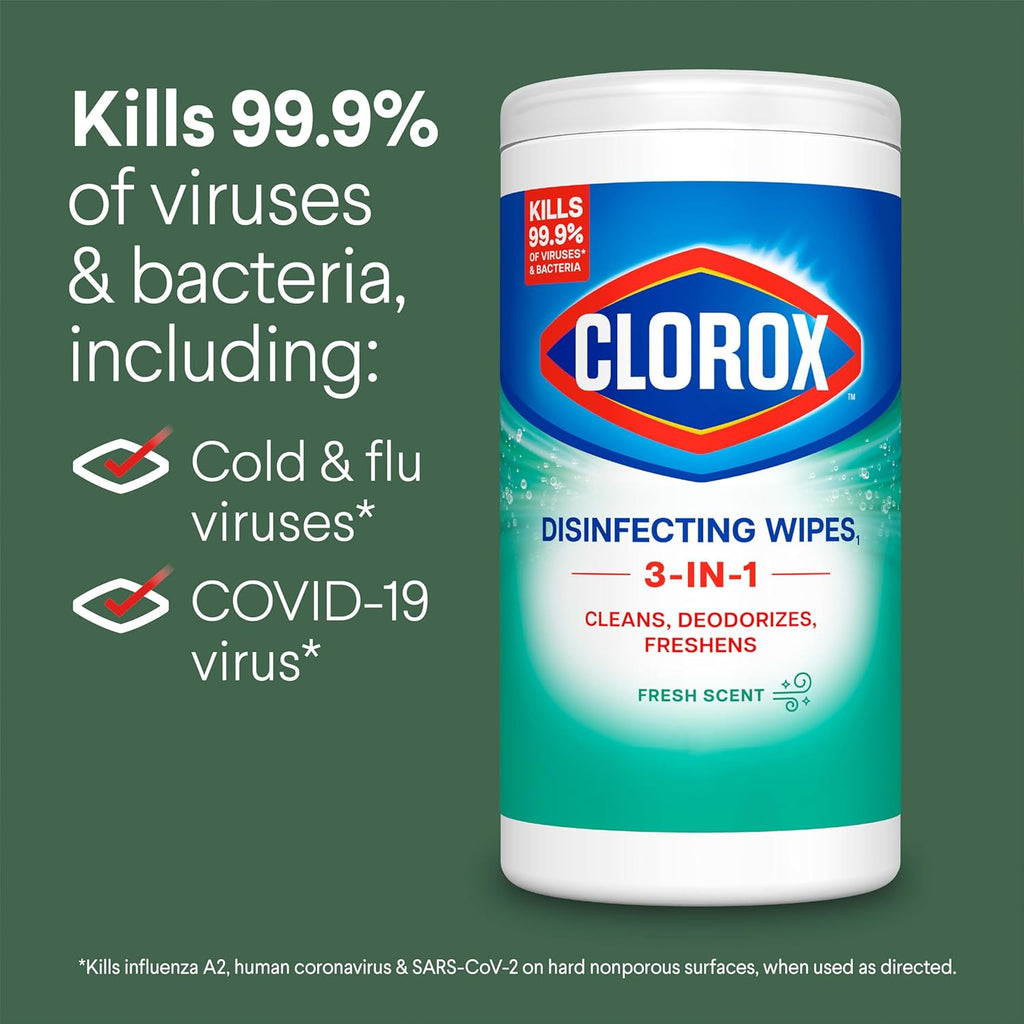 Clorox Disinfecting Cleaning Wipes - Fresh Scent, Bleach-Free, 75 Count | Effective Germ Protection