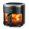 6-IN-1 Glass Air Fryer with 4.5 QT Capacity,Air Fry, Roast, Reheat, Dehydrate, Air Crisp Technology,Nonstick & Dishwasher Safe Basket,97% Less Oil,Features Digital Timer1