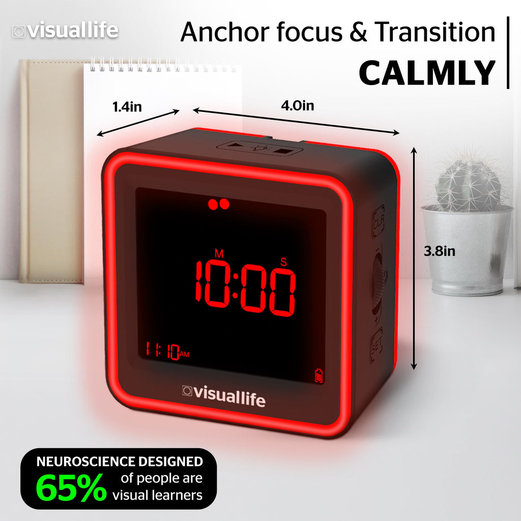 Visual Life Timer for Kids, Adults, ADHD, Autism & Dyslexia - New Timed Color Cues Anchor Focus, Track Progress & Guide Transitions - for Home, Teacher Classrooms, Homeschool, Business & Groups