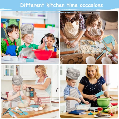 Kinggrand Kitchen Kids Cooking and Baking Set with Storage Case Real Cooking Supplies with Cookbook Knives Apron Chef Hat Kids Cooking Utensils for Girls Boys