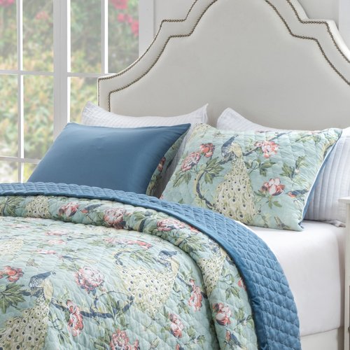 Greenland Home Pavona Enchanted Garden Quilted Pillow Sham, Standard 20x26-inch