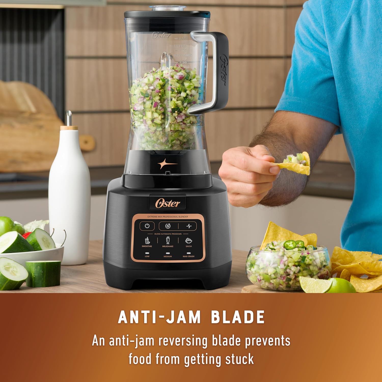 Oster Extreme Mix Blender - 1500-Watt High-Speed Blender with 64oz Jar & Auto Programs for Smoothies | Milkshakes | Salsa