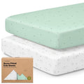 KeaBabies Fitted Crib Sheets - Soft Bamboo Viscose Cotton, 52x28 in Gender Neutral Bunnies Design