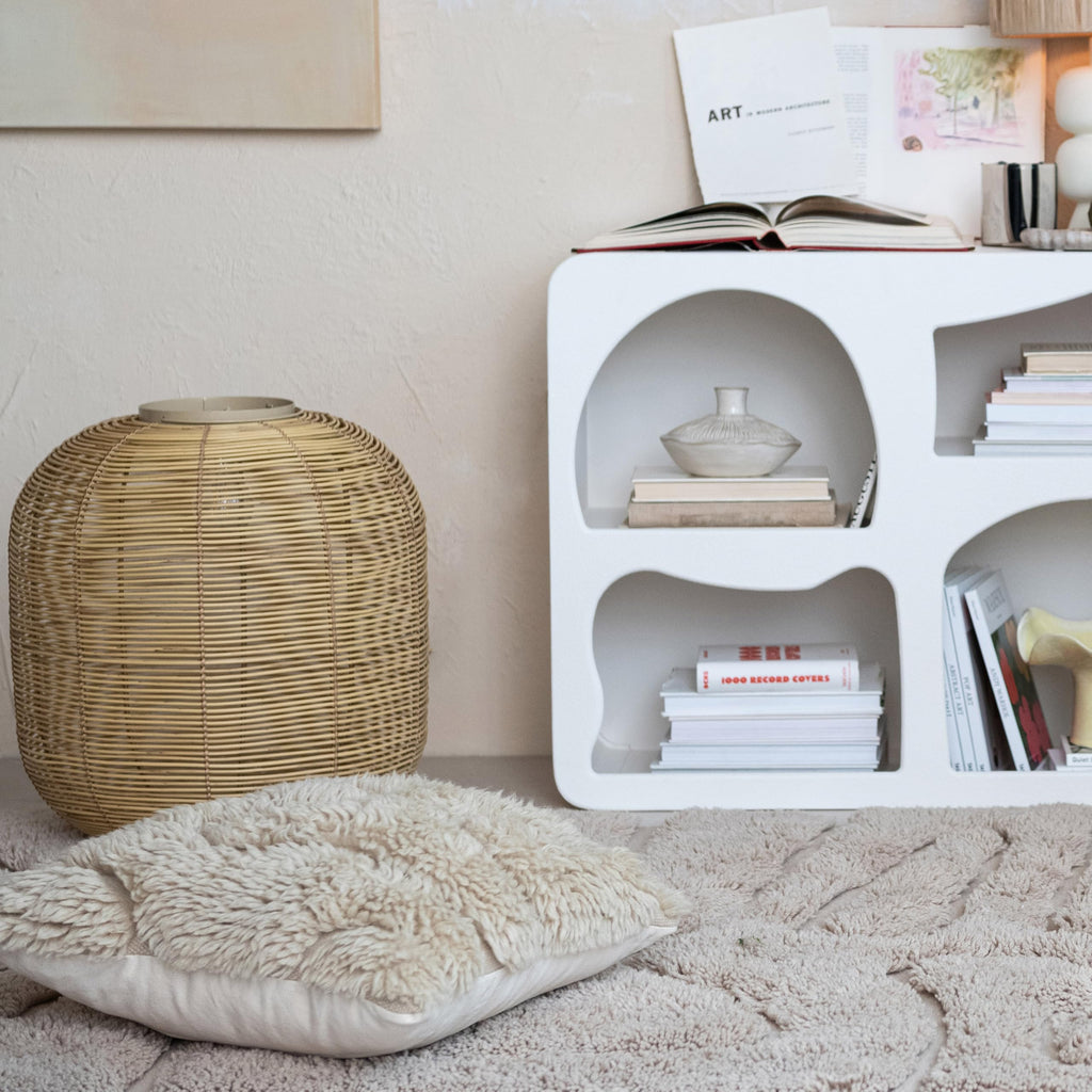 Bloomingville Auckland Essence Wool and Cotton Pillow, Natural