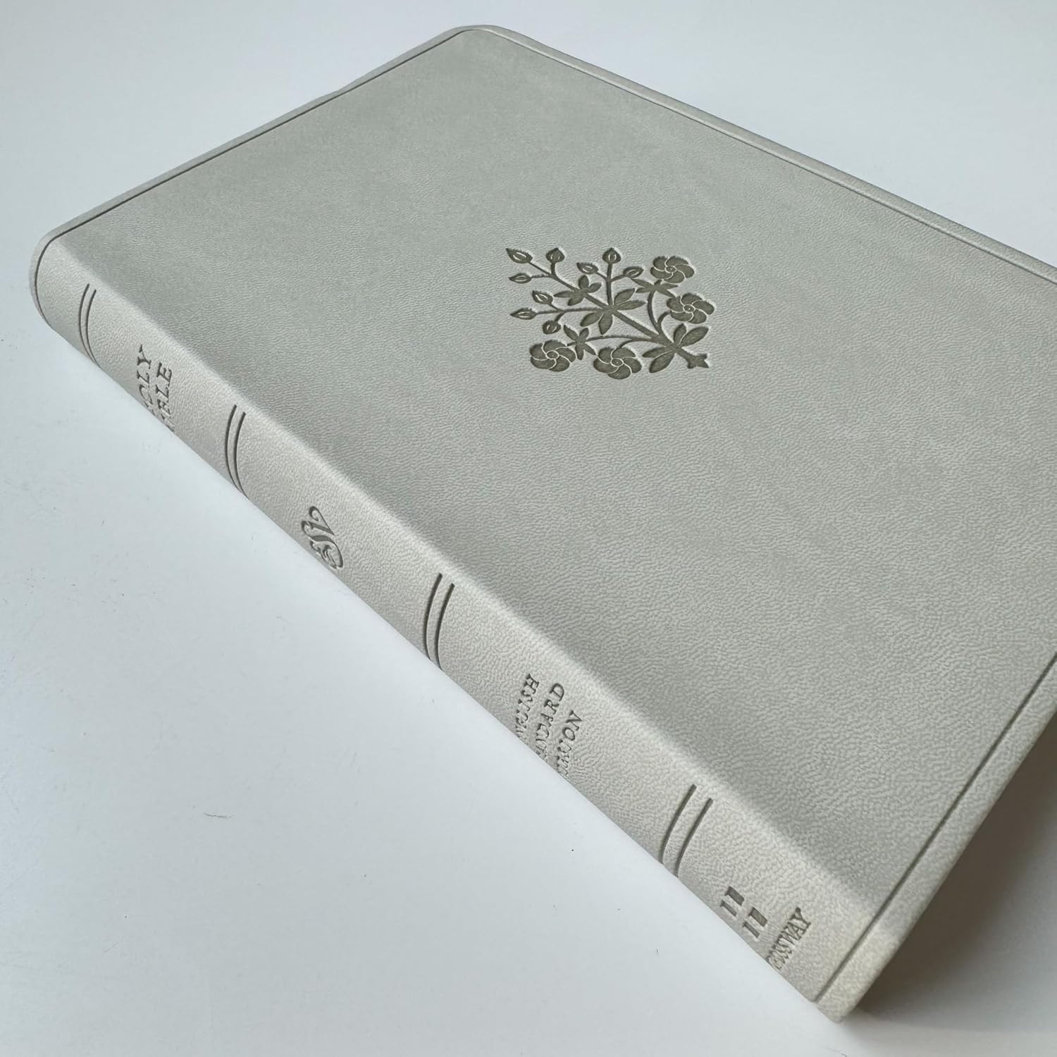 River Stone Personalized ESV Large Print Bible - Custom Hand Lettered Name Cover | Flourish Design