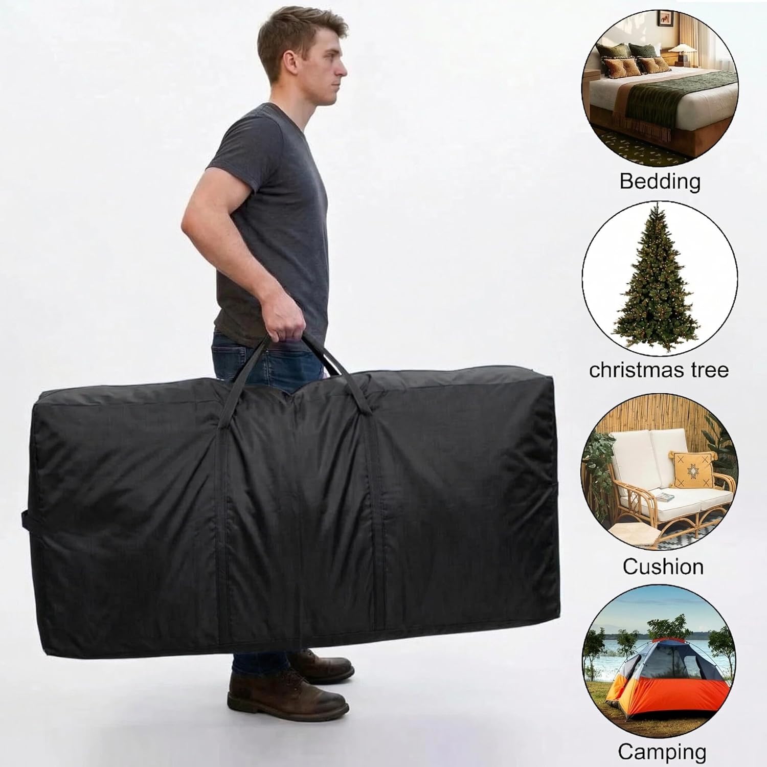 XXL Storage Bags by [Brand Name] - 66 Gallon Extra Large Moving Totes with Zippers & Side Handles | Black