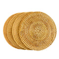100% Natural Handwoven Rattan Trivets Set of 4-7.08 Inch Heat Resistant Woven Coasters, Mini Rattan Placemats for Hot Dishes, Boho Trivets Dupes Decorative Table Protectors for Home Wedding Gift