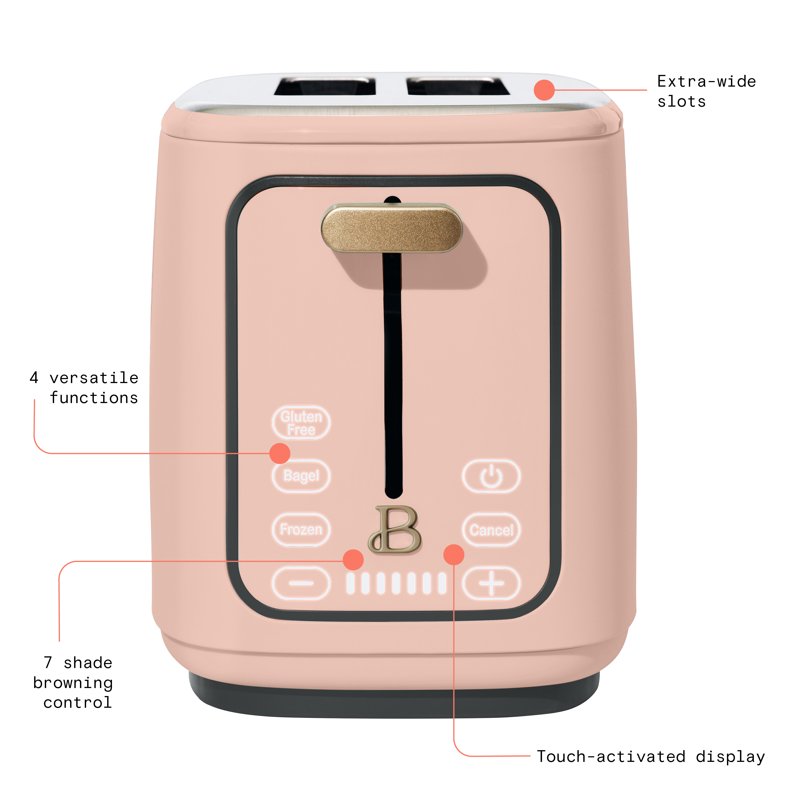 2-Slice Toaster with Touch Display - Rose