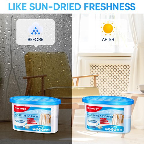 16 Pack Moisture Absorbers, 10.5 OZ Humidity Absorber Bucket, Moisture Absorbers for Closet, Dehumidifier Bucket for Wardrobes (Ocean Scent), Kitchens and Bathrooms