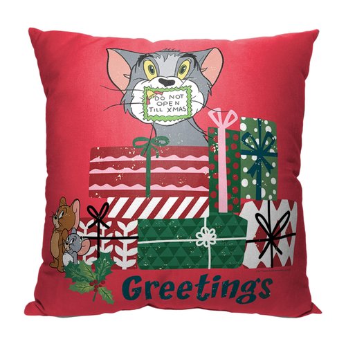 Northwest Tom & Jerry Pillow, 18" x 18", Silenced Till Christmas