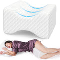 SweetSlubr Memory Foam Knee Pillow for Side Sleepers, Support Leg Pillow for Side Sleeping, Smooth Spine Alignment Pillow, Cushion for Hip, Back, Sciatica, Knee, Joints Pain Relief, White