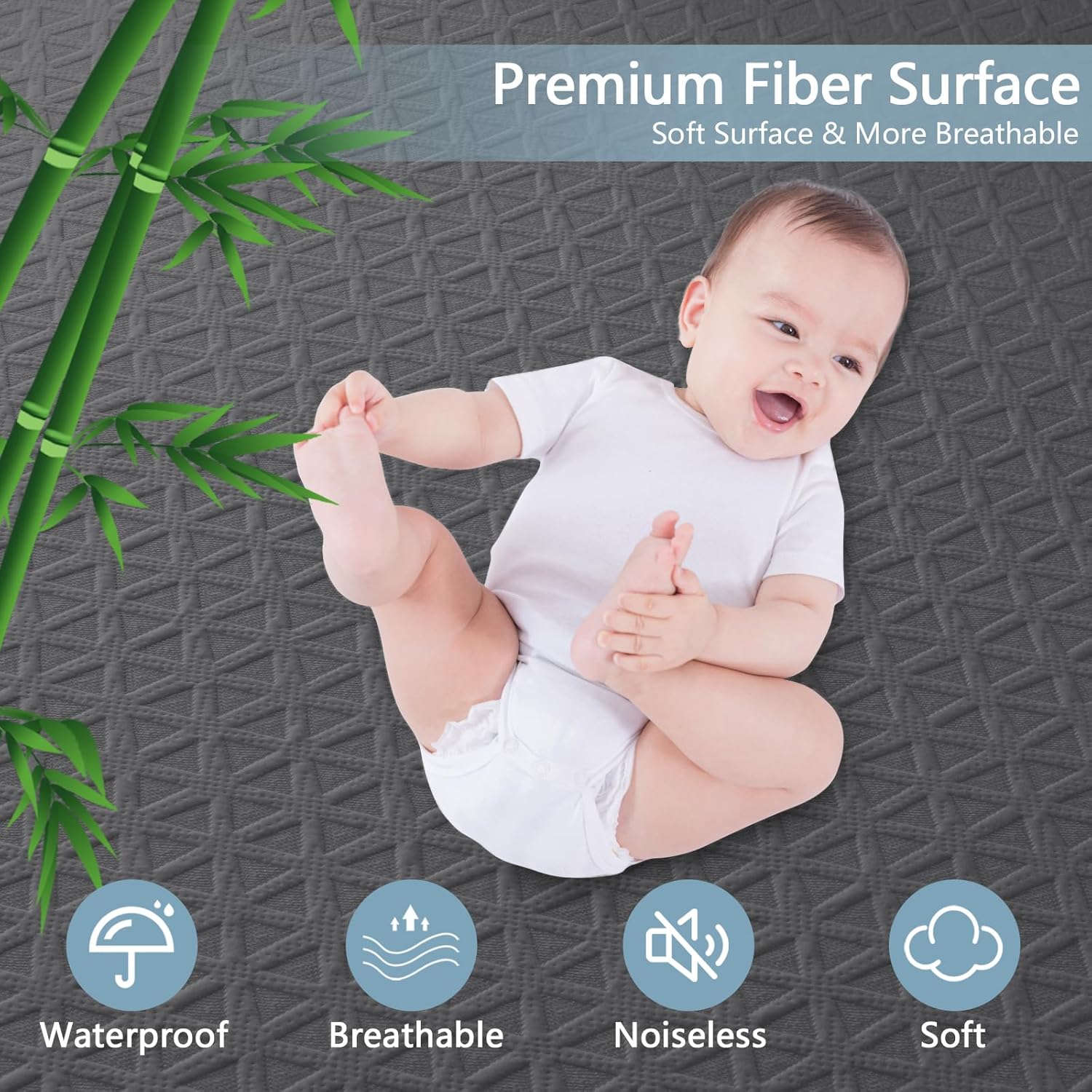 Premium Waterproof Mattress Protector - California King Size | Breathable Cooling Bed Cover in Gray